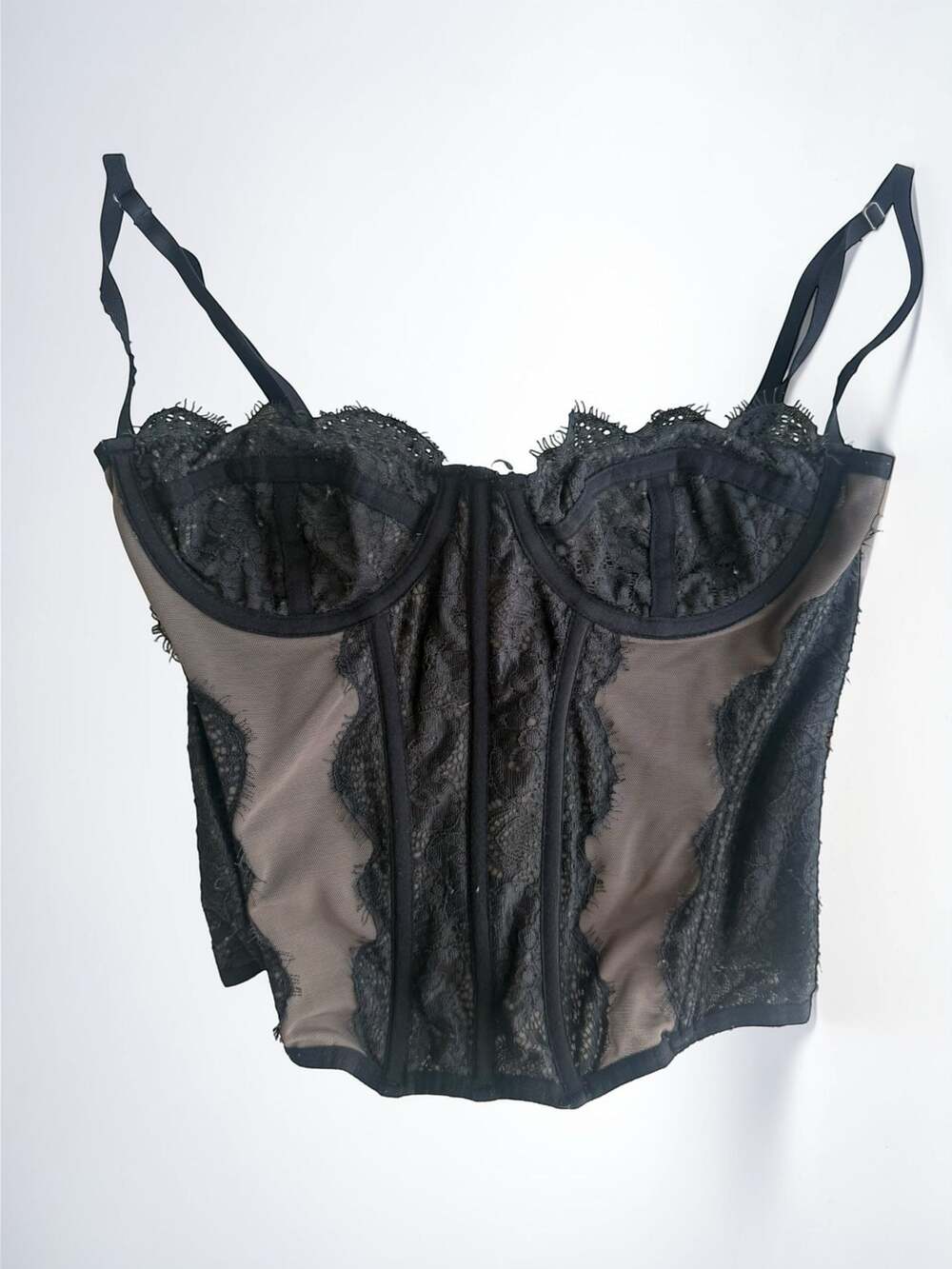 Out From Under Modern Love Black Lace Mesh Corset Top